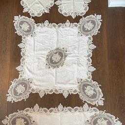 Turkish Floral Lace Placemat Coffee/Dining Table Cloth 4-Piece Set New Packed
