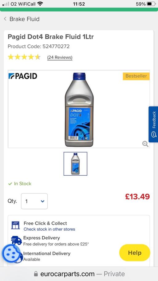 Vehicles East London Havering - Photos for Pagid Dot4 Brake Fluid 1Ltr BRAND NEW SEALED