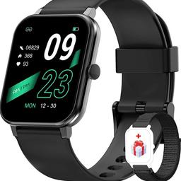Smart Watch for Men Women, Fitness Tracker with Waterproof IP68,Heart Rate Monitor,Blood Oxygen(SpO2),Pedometer,Stopwatch,25 Sport Modes,Body Thermometer,Weather,Smartwatch for Android iOS