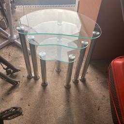 Glass nest of tables, good condition small scratch on large table but hardly noticeable.