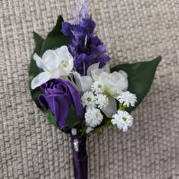 rose wedding corsage button holes

white and purple

all hand made

multiple available

£4 each

from a smoke free home

collection from WV11 2 area 

please check out my other items for sale too thanks