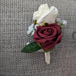 rose corsage button holes

red and burgundy and ivory available

all hand made

multiple available

£4 each

from a smoke free home

collection from WV11 2 area

please check out my other items for sale too thanks