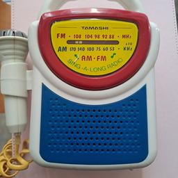 RETRO KIDS RADIO CAN SING ALONG TO IT HAS MIKE ATTACHED 
LIKE NEW HAVE NEVER HAD USE FOR IT
HAD FOR YEARS SO ITS VINTAGE AND NICELY MADE,WOULD MAKE A LOVELY PRESENT 🎁