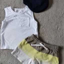 Cap - very good condition from Next size 6-12 months 
Short - Zara- used good condition
Vest -Zara -  few marks/ stains 
☀️buy 5 items or more and get 25% off ☀️
➡️collection Bootle or I can deliver if local or for a small fee to the different area
📨postage available, will combine clothes on request
💲will accept PayPal, bank transfer or cash on collection
,👗baby clothes from 0- 4 years 🦖
🗣️Advertised on other sites so can delete anytime