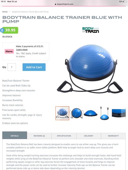 Buy & Sell Essex Basildon - Photos for Body train balance trainer Blue with pump and