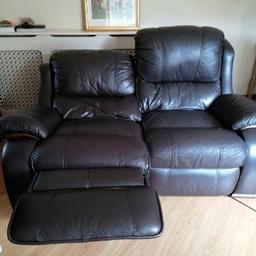 2x 2 leather brown electric sprung reclining sofas 10 years old cost £2500 from DFS. Pet free / kids free/ smoke free home offers around £50 each needs collecting before the 30th July … good condition small amount of wear on the front part of seat .