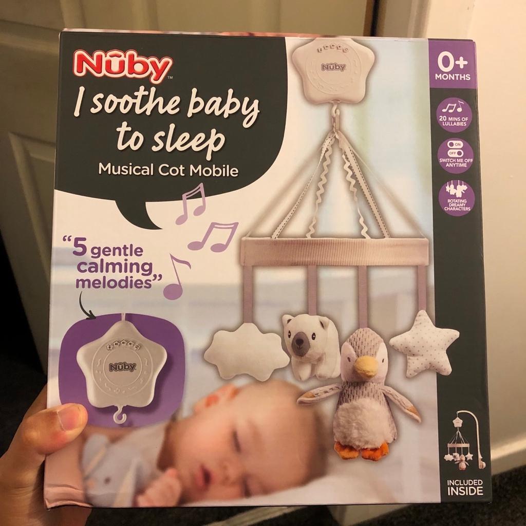 Branded
Boxed
Everything included
Working condition
Been sanitized
Collection from Smoke and pet free home
Helps the baby/ toddler sleep with soothing music and also toys going round and round
Retailing at £20 above
Great gift to a loved one or friend