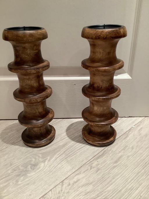 Buy & Sell Essex Basildon - Photos for Large wooden candle holders brand new