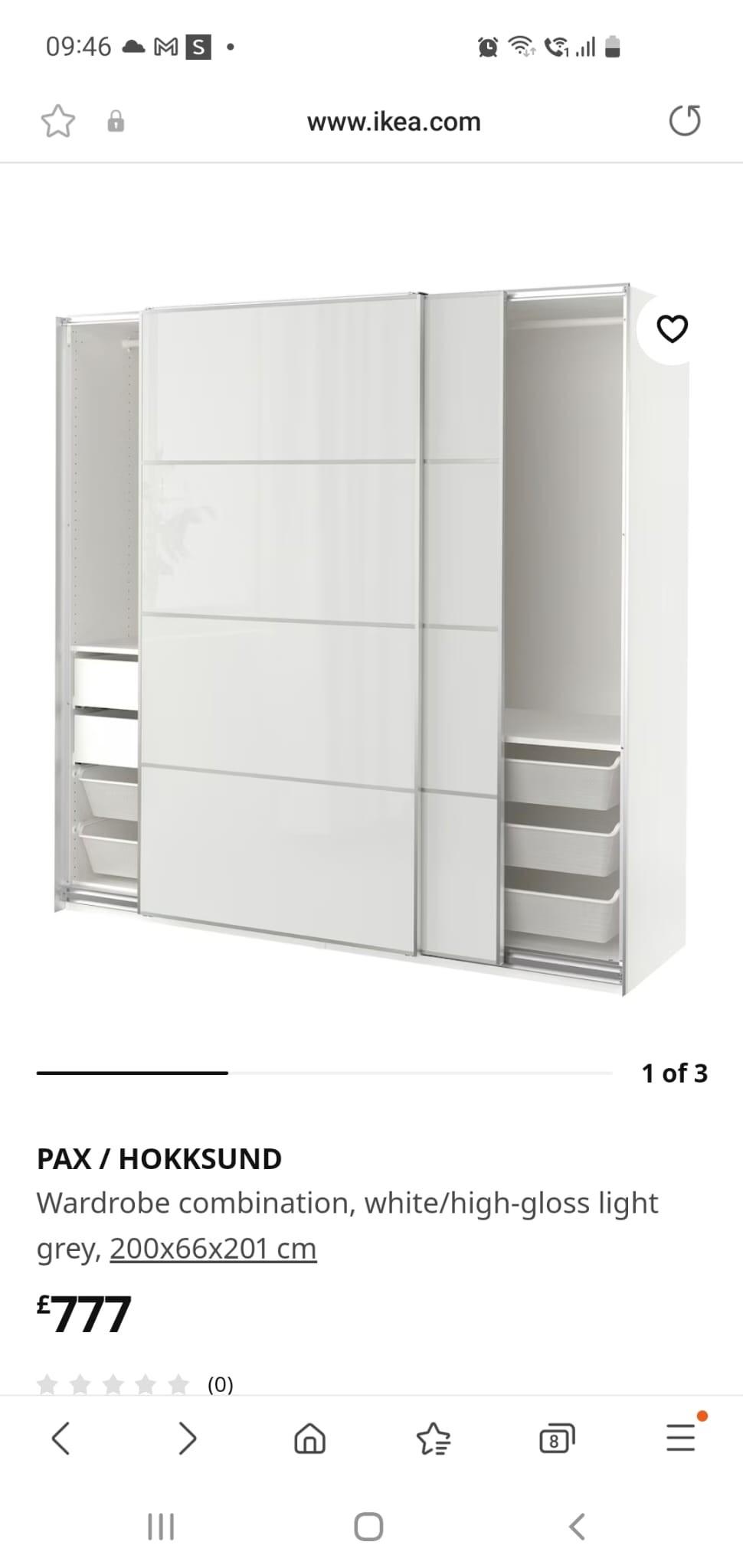 IKEA WARDROBE PAX HOKKSUND mirror doors in E7 London für 600,00 £ zum ...