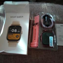 Smart Watch, beautiful Rose pink colour, Brand New in Box, complete with TWO straps, charge cable, and institutions. Purchased in error, (colour doesn't suit me, I'm a bloke) Make a lovely gift/birthday prezzie.  £20ono