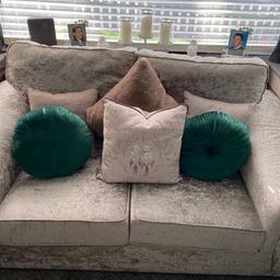Two seater sofa, beautiful crushed velvet silver grey brilliant condition collection, only Arnold Nottingham. Please note no bank transfers or Email address and it’s cash on collection.