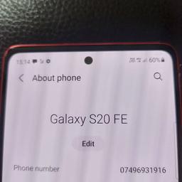 in perfect working order and in new condition s20 fe dual sim unlocked 128GB in cloud red can deliver sorry no swops please see my other phones all my phones are EU models buy with confidence iam based in Bradford west Yorkshire