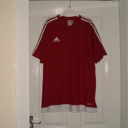 T-Shirt “ Adidas “Clima Lite

 Red White Colour

Good Condition

Actual size: cm and m

Length: 72 cm

Length: 47 cm from armpit side

Length sleeves: 39 cm from neck

Volume hand: 55 cm from neck

Volume bust: 1.05 m – 1.18 m

Volume waist: 1.02 m – 1.20 m

Volume hips: 1.05 m – 1.22 m

Size: L (UK) Eur L

Main Material: 100 % Polyester

Made in Cambodia