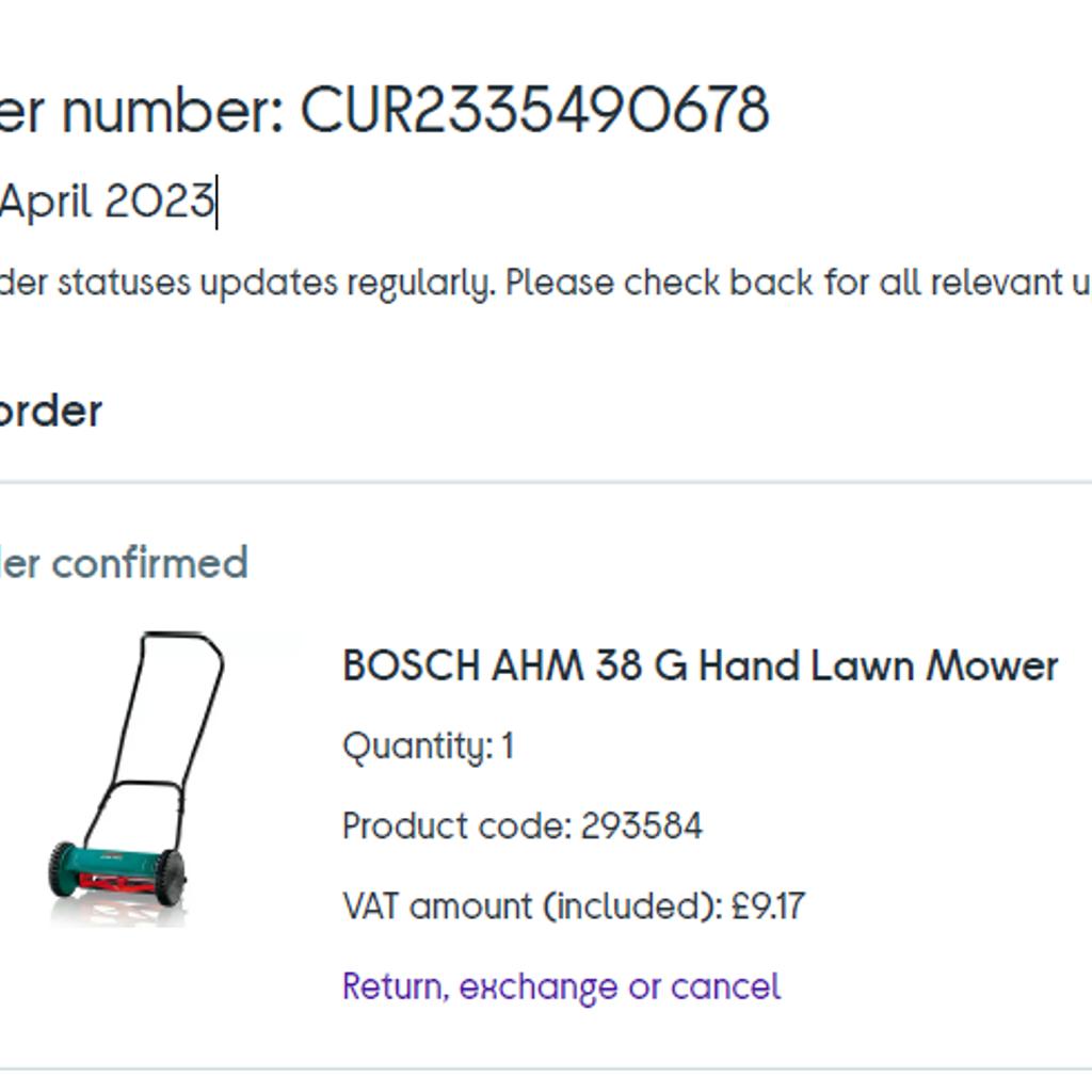 bought it on 22nd April 2023 on Currys. a few times used
