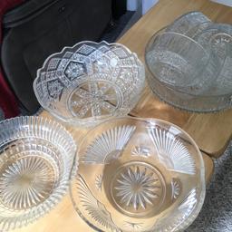 Crystal cut bowls set with 6 serving bowls also 3 crystals cut bowls, job lot or will sell individually £10 for the set and £3 per bowl, buyer to collect.