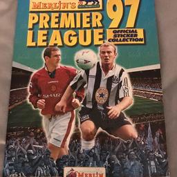 Merlins premier league 97 sticker album
Merlins Premier League 97 Sticker Album.

All Stickers Put in carefully and in correct places.
No writing inside.
With 124 sticker hand signed and original authentic autographs.
In excellent condition for age.