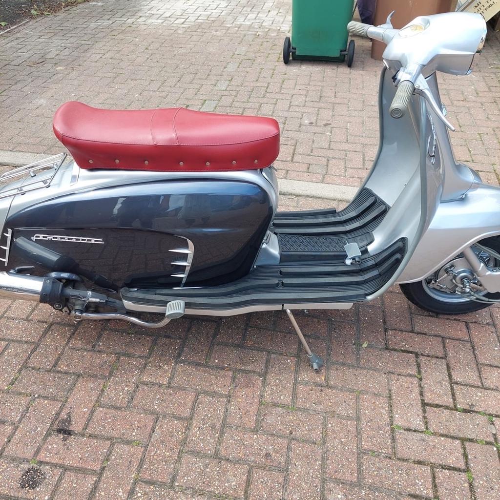 Lambretta silver special
Mugello 1963
3 owners
With 186 kit
Just serviced
Starts 1st or 2nd kick
12 volt electrics
Excellent condition
Excellent runner
Rear rack
New grey floor mat
Full log book in my name
Keys
Mot
Tax exempt

Ring or text on 07752327518
No time wasters or silly offers
£5,775