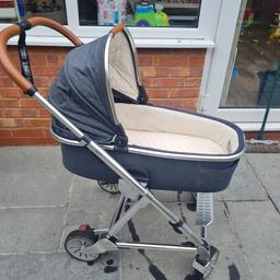 URBO 2 pram system - denim blue

Including:
Carrycot
Pushchair
Footmuff
Raincover
Pushchair comfort pad

Carrycot and footmuff excellent condition
Pushchair as expected some wear from daily use

Collection only
BROMSGROVE