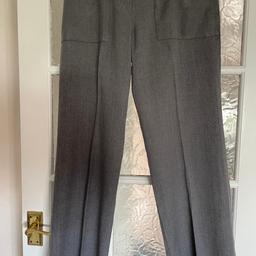 Women’s Next Trousers size 12.  Grey.  Zip up fly.  Two front side pockets & zipped coin pocket.  Straight leg.
