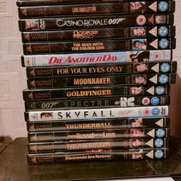 16 James bond films all in used but good condition .