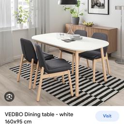 Vedbo dining table ikea , 4 stockholm white chair #summersale