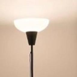 IKEA uplighter floor lamp black with white shade. Approximately 5.1 high