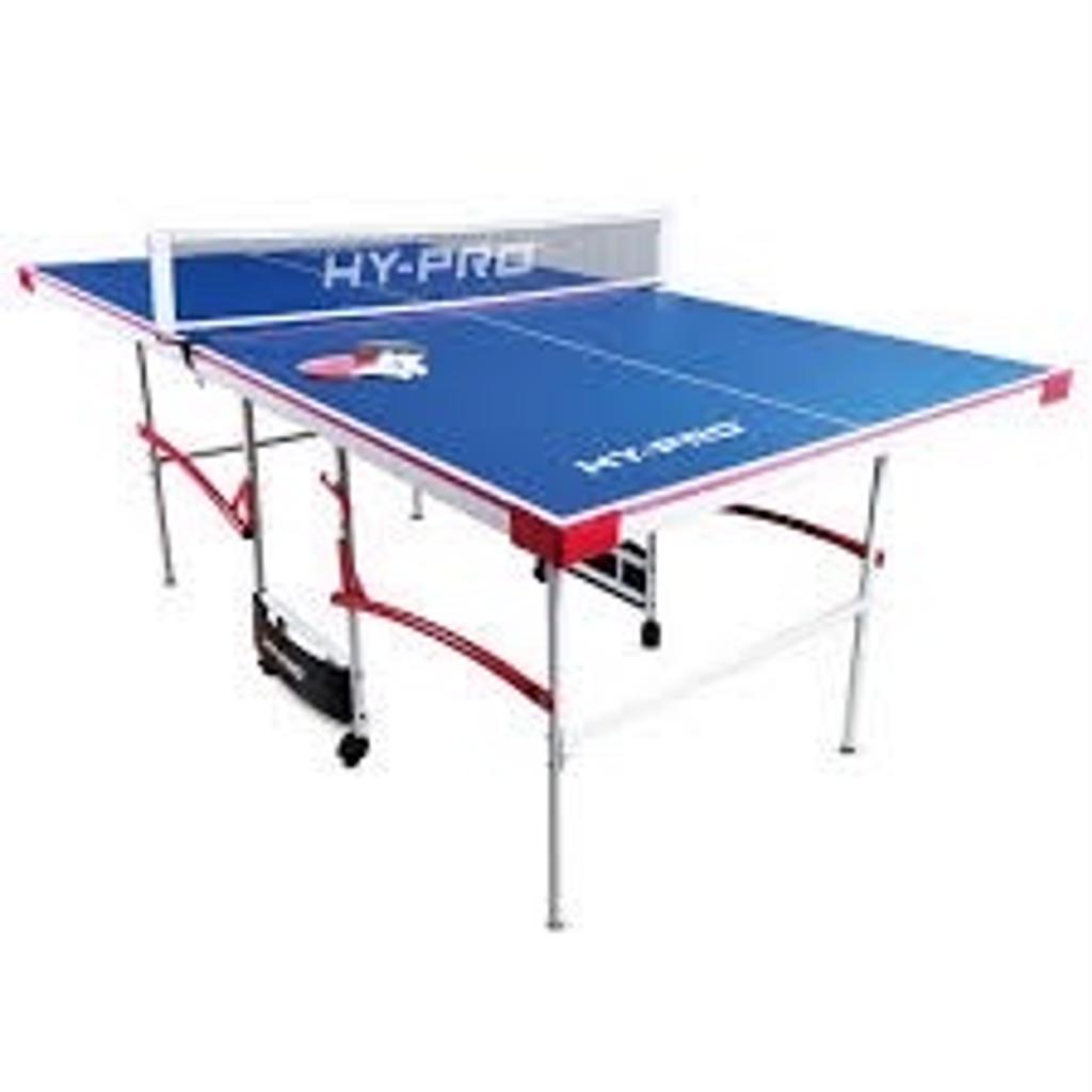 Hy-Pro 7ft Indoor Table Tennis all new in packing and we can deliver local
This 7ft table tennis table delivers all the excitement of a full sized table in a convenient and compact space. The space conscious design means the table can be folded up for storage when you're not using it and the built in storage panel means all bats and balls can be kept and stored safely. Mounted on 4 wheels, the table is easily moved when not in use and each wheel comes with an independent locking system to hold the table in place during game time. All accessories are included! Size L207, W115, H93cm.