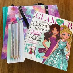 Like new fashion stencil and sticker book to create outfits designs. Also new colouring pencil and board project hand bag as per photos.
From smoke and pet free house
Cash on collection only