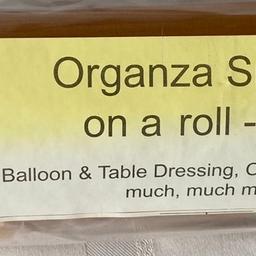 New gold organza roll - unopened. 29 cm x 25m. Ideal for balloon and table dressing, chair bows, flower ties and much more… collection only from WS2 Walsall. From pet free/smoke free home. No time wasters. No offers. Only £11.