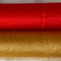 Organza rolls. 2 available. Red and gold. 29cm wide. Opened but hardly used. Lots of organza on each roll. Collection only from WS2 Walsall. £8 each or both for £15. Ideal for table dressing, chair bows, flower ties and much more… from pet free/ smoke free home. No time wasters. No offers.