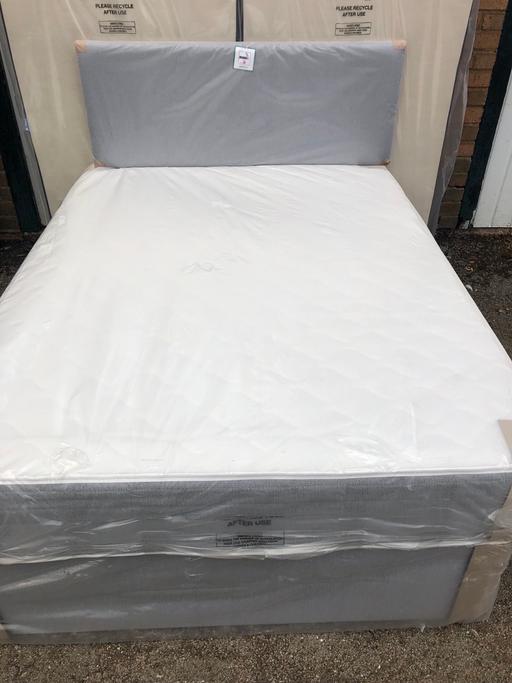 Buy & Sell West Midlands Dudley - Photos for DOUBLE GREY BED+QUILTED MATTRESS🔥DELIVERY🔥