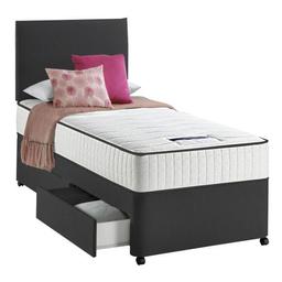 single bed with storage to matress one hard one soft and headbord