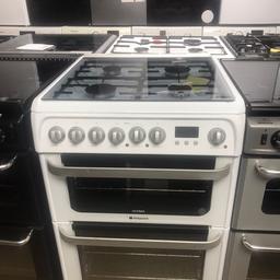 Hotpoint Gas Cooker
60cm
Glass safety lid 
4 gas burners 
Electric grill 
Double oven 
Fan assisted main oven 
£239
Can Deliver 
137,Bradford Road 
Bd18 3tb