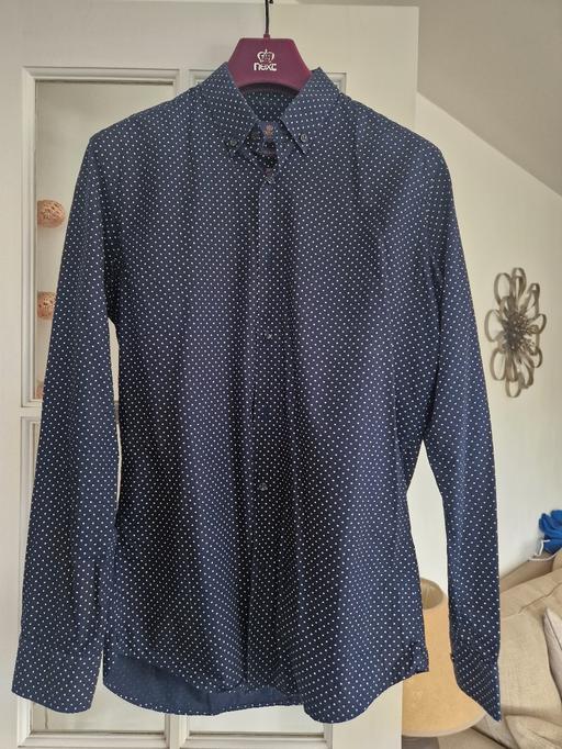 Buy & Sell South East London Crook Log - South East London - Photos for REDUCED mens navy spotted slim fit shirt