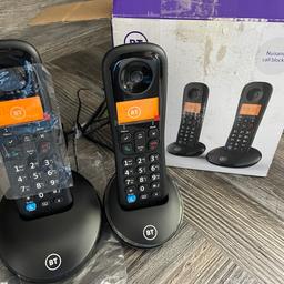 BT Everyday phone with call blocking, twin handsets brand new in the box “only 1 charger” can charge the phones individually with the 1 charger or purchase a second charger yourself. Under half price because of the missing charger bargain at £15