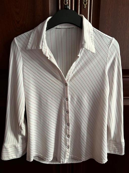 Buy & Sell West Yorkshire Wakefield - Photos for WHITE/PINK LONG SLEEVE BLOUSE – SIZE 10-12