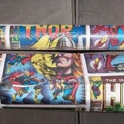 superhero bedroom wallpaper
one full roll and a little bit left over from another roll.
the full roll is still sealed
collection eastham