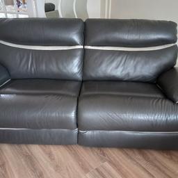 Lazy Boy soft leather (who use only high quality materials & frames built to last) expensive to buy but worth it. Both ends of sofa & Chair fully recline into sleeping position . Very comfortable. USB plug on all sies of recliners next to operating switch. Cost over £3,000 sell £1,500 not very old smoke free home. Backs can be clicked off for easy transport.