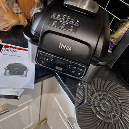 Ninja Foodi Health Grill & Air Fryer with Dehydrator AG301UK
Used a handful of times just not for me 
All cleaned and it working condition 
5 cooking functions heats up to 265 degrees 
Easily cook from frozen to chargrilled, no thawing required. Take out the guesswork with an inbuilt timer. Gather the whole household around the table with a family-sized 5.7L Cooking Pot, 3.8L Crisper Basket and 25cm2 Grill Plate – perfect for feeding 4 people.
Still sells for £200 online