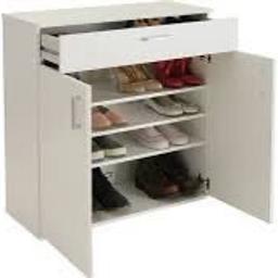 Venetia Shoe Storage Cabinet - White already assembled but all new and we can deliver local 
so there's plent of space for school shoes, trainers and more. You can adjust the shelves to suit taller boots or wellies and there's a drawer at the top to keep hats, gloves or keys to hand

Size H86, W80, D33cm.