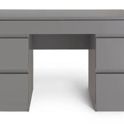 Jenson 6 Drawer Dressing Table Desk - Grey Gloss already assembled but all new and also we have similar white gloss in stock and we can deliver local 

Created with clean lines and mimimalist design, it sits comfortably with any interior scheme you stick it into. This dressing table has 6 generous drawers and would also work a treat as a trendy desk. Finished in a luxurious, white, glossy sheen for an elegant look, its smooth-glide, handleless drawers to give the whole thing a chic and unfussy look

Size H75.3, W120, D45cm.