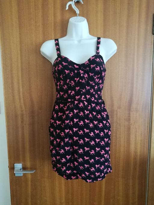 Buy & Sell South Lanarkshire Stonehouse - South Lanarkshire - Photos for Black Wrap Dress Pink Horses Pattern