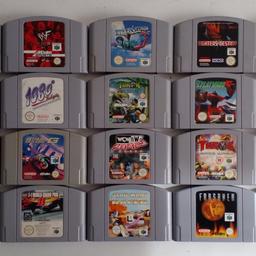 A Nintendo 64 console with 1 official  controller & Rumble Pak,a new power/Tv lead and classic 20 games ... including

Fighters Destiny
Pilotwings 64
Mission Impossible 
Buck Bumble
1080 Snowboarding
Star Wars Episode 1 Racer
Turok 
Turok 2 
Turok Rage Wars
F1 World Grand prix 2
F1 Pole Position
ISS 64
M.R.C
WCW/NWO Revenge
WWF Attitude
V-Rally 99
Forsaken
Starfox 64
WLS 2000
Extreme G

These are used items

Cash on collection from Leyton E10 ...