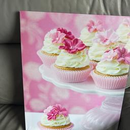Pink cupcakes canvas picture