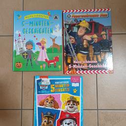 Wie neu.
5 min.Gutenacht geschichten Bücher
Je 5€
Feuerwehrmann Sam und paw patrol sind verkauft!!!!