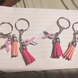 Selling four handmade keyrings with pink ribbons charm with HOPE on it and light/dark tassels All silver plated keyrings. COLLECTION ONLY NO OFFERS NO DELIVERY. (SOLD AS SEEN)
£1.50 EACH KEYRING.