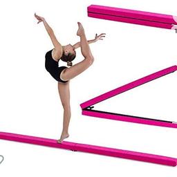 It can be used both indoors and outdoors, and it folds in half for easy storage when not in use.

This foldable gymnastics faux suede balance beam is strong, sturdy, practical and reliable. Allowing kids to use this for training and practice either at home or outdoors.