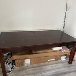Solid Brown Wood Dining Table is a good strong table. Will just need a bit of TLC.

Collection only please.
