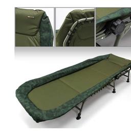 NGT Advanced Specimen Bedchair Camo Clining 6 Leg Bedchair & Pillow Carp Fishing



The perfect longer than usual session bed that every angler needs! This is bigger than normal bedchairs at 205cm long to accommodate everyone with maximum comfort!

Featuring 6 legs which all have fully adjustable feet, a built in pillow and padded sides for increased comfort

Folding Design: Folds nicely to take up less space , strong and sturdy! Made from high density nylon canvas- Easy to clean and manage

Quick to set-up and pack away - Recliner System: Fully adjustable reclining locking system, got from sitting up to laying down in seconds!



Length: 205cm x Wide: 77cm x Height: 33cm (Max:40cm)

Weight: 10.25kg