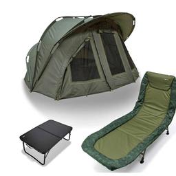 For a more effective fishing session being warm and dry is essential. The NGT XL 2 Man Fortress Bivvy is a super sized affordable pram hood style bivvy that’s quick to erect and offer excellent stability even in the strongest winds. The Fortress XL has great ground coverage, large enough for two bedchairs with plenty of room for tackle boxes and other fishing kit. The Fortress XL has everything you’ll find on top-of-the-range bivvy but price-wise it’s incredibly well priced.





Sometimes simplicity is the key!  This bivvy table is lightweight, large, opens and closes in seconds and is super sturdy.  It's ideal for use inside or outside your bivvy for your tackle or for your tea!

 

Size:  40 x 60cm (24.5cm height)

Weight:  1.30g

Brand:  NGT

NGT Advanced Specimen Bedchair Camo Clining 6 Leg Bedchair & Pillow Carp Fishing

The perfect longer than usual session bed that every angler needs! This is bigger than normal bedchairs at 205cm long to accommodate everyone with maximum comfor